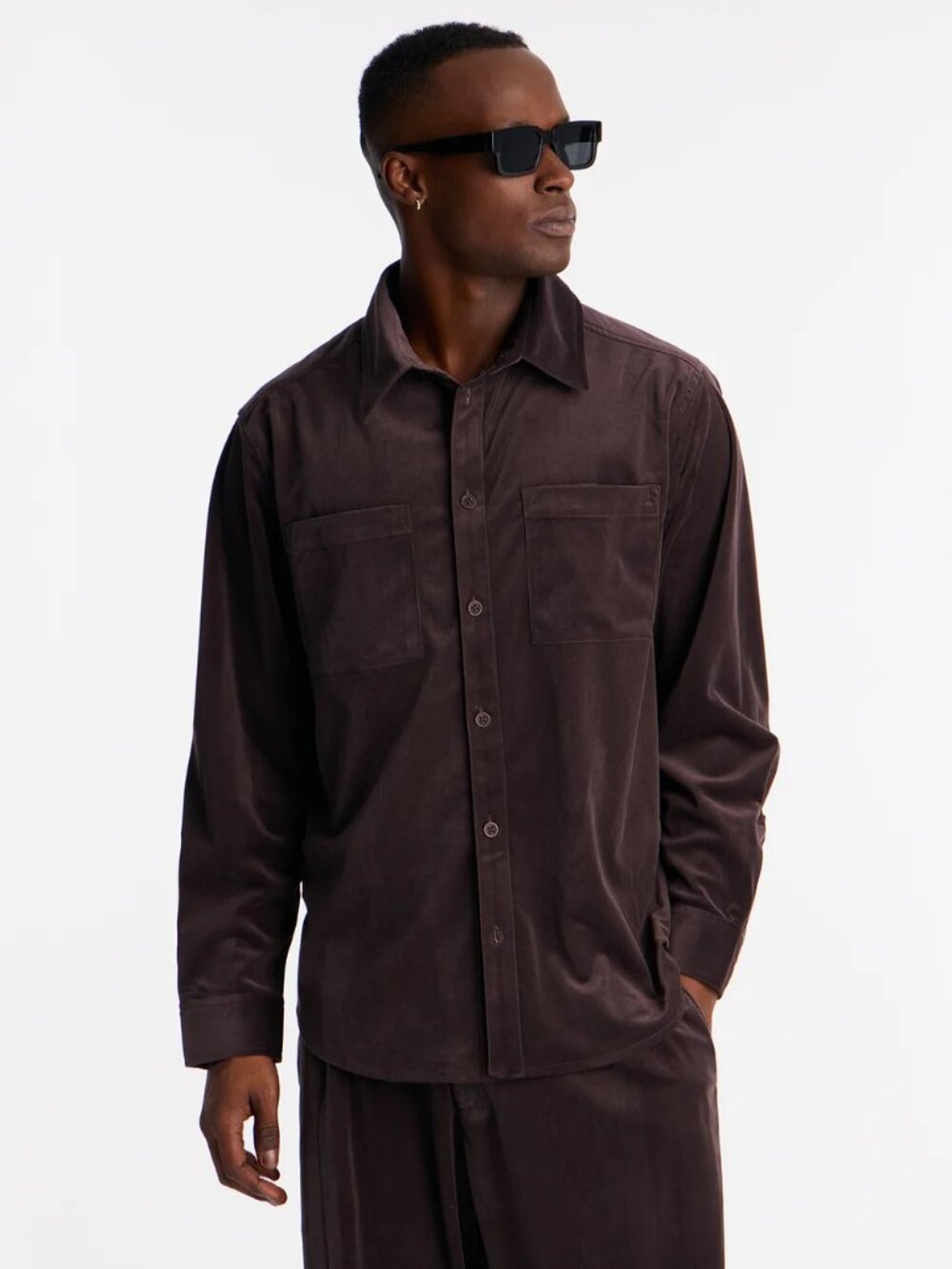 NWT So soft! Nova Men Relaxed Lincoln Park Textured Button Up Shirt - Brown - L
